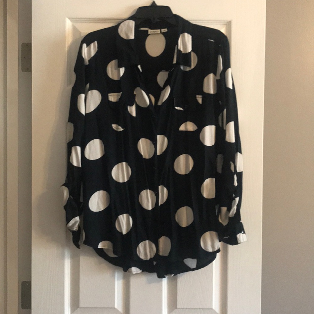 Black and white polka  dot shirt
